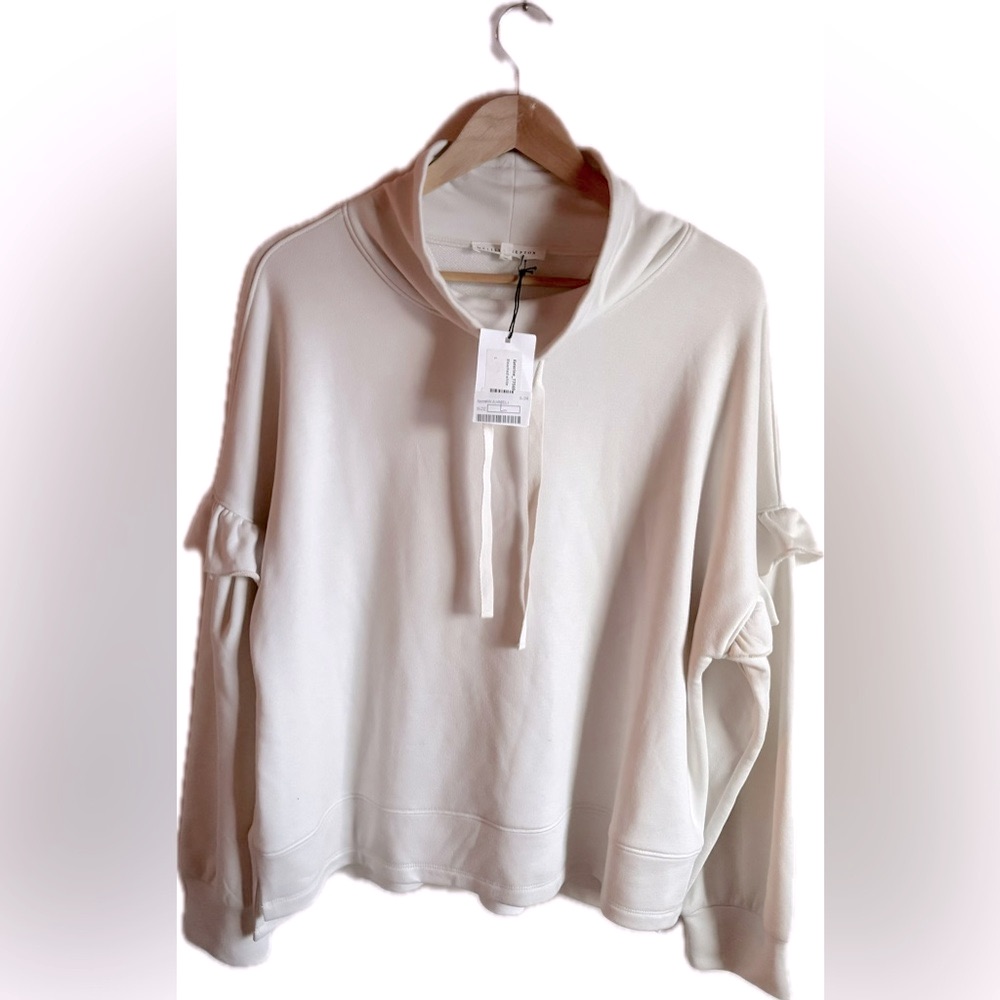 Melissa Nepton Modal Blend Cream Ruffle Hoodie